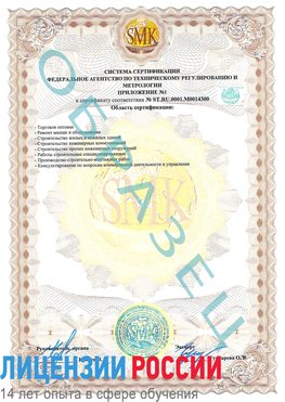 Образец сертификата соответствия (приложение) Владимир Сертификат OHSAS 18001
